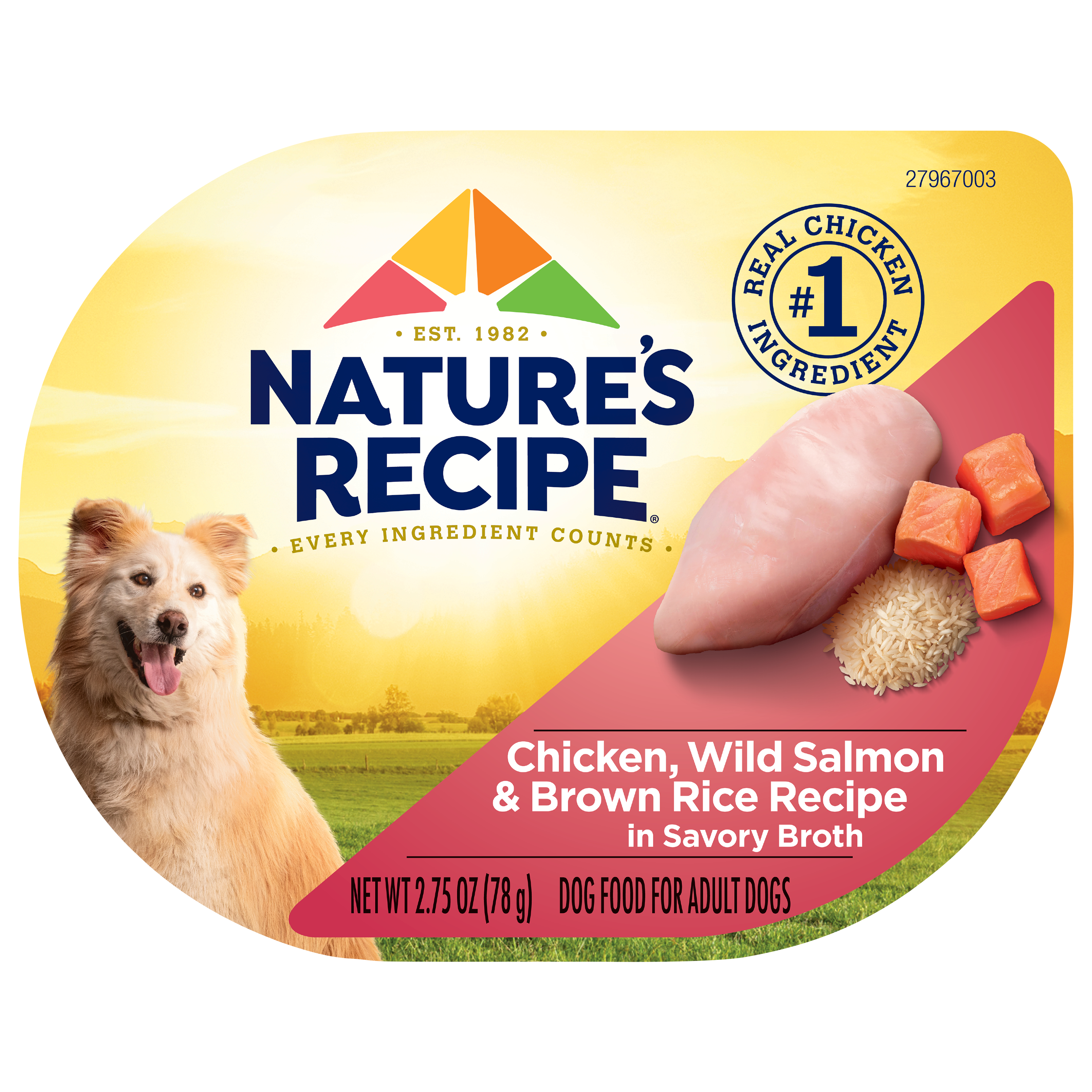  Chicken,&nbsp;Wild Salmon &amp; Brown Rice&nbsp;Recipe in Savory Broth 