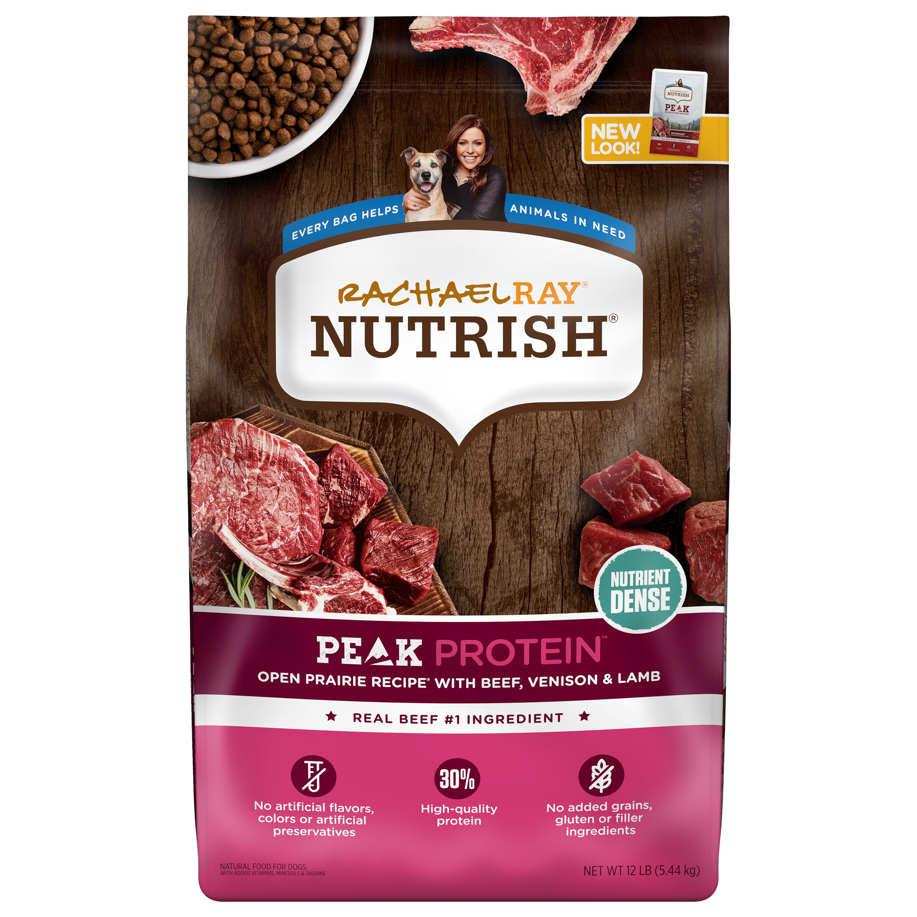 Peak&nbsp;Protein&nbsp;Open Prairie Recipe&nbsp;With&nbsp;Beef, Venison &amp; Lamb |&nbsp;Rachael Ray®&nbsp;Nutrish®
 bag