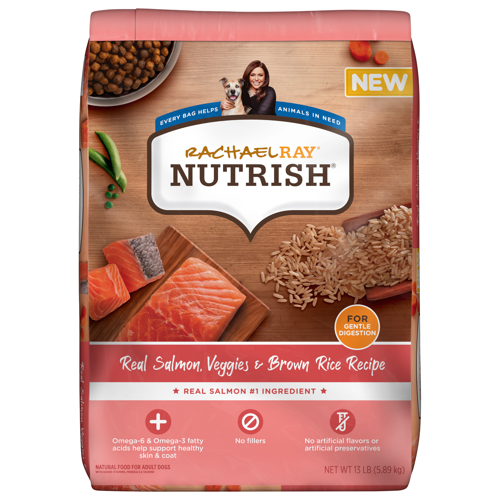 Real Salmon, Veggies &amp; Brown Rice&nbsp;Dry Dog Food&nbsp;|&nbsp;Rachael Ray®&nbsp;Nutrish®
 bag