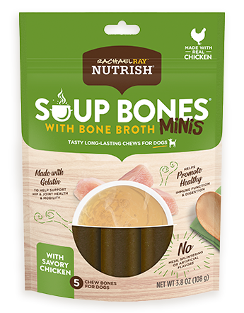 Rachael Ray® Nutrish® Soup Bones™ Mini Dog Chews With Bone Broth Savory Chicken Recipe bag