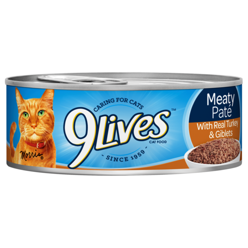 Meaty Paté With Real Turkey Giblets | Canned Cat Food | 9Lives®